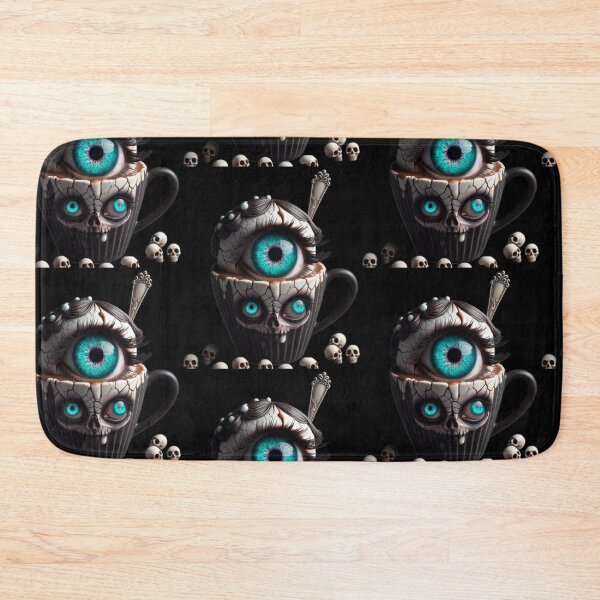 Item preview, Surreal Eyeball and Skull Coffee Cup Split Design designed and sold by LujziWorld.