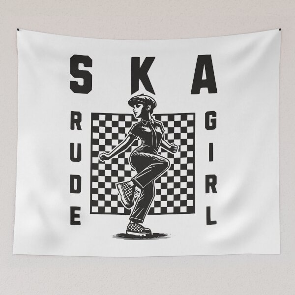 Item preview, Rude Girl Ska Dancing Checkered Graphic designed and sold by CraigDesignWork.