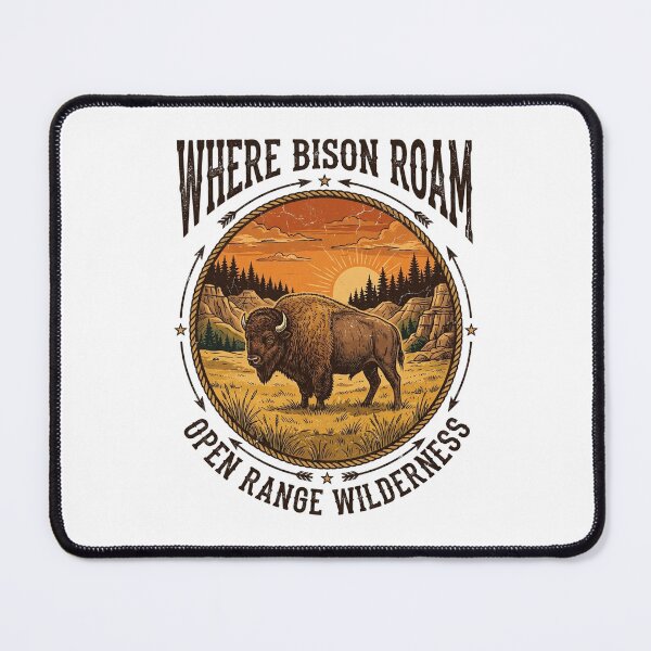 Item preview, Bison Roam Open Range Wilderness Vintage Sunset Scene designed and sold by longngusuc.