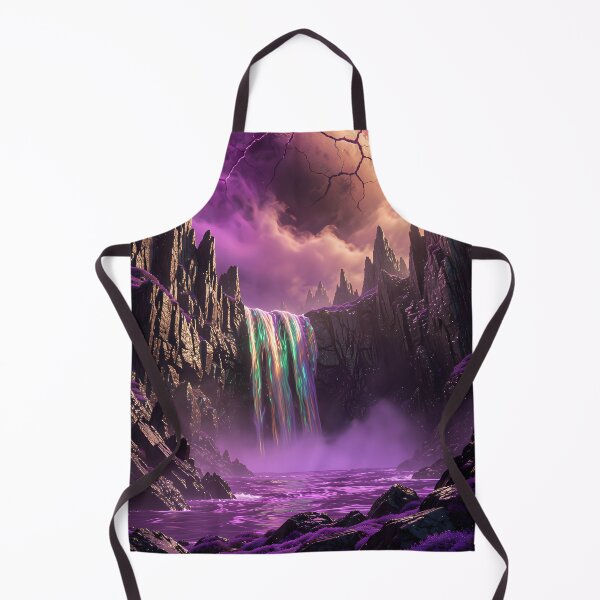 Item preview, Waterfall under the breaking moon - Surreal purple dream world designed and sold by VoidVeilStudio.