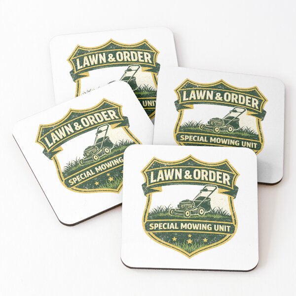 Item preview, Lawn & Order Mowing Unit Badge Father's Day Gift designed and sold by IntelliMindDesigns.