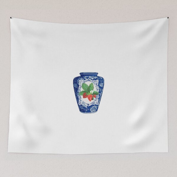 Item preview, Artisan Blue and White Strawberry Ceramic Vase designed and sold by Atlasoloji.