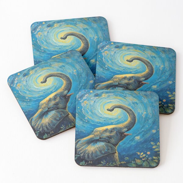 Item preview, Elephant in the Starry Moonlight designed and sold by EschatonGarden.