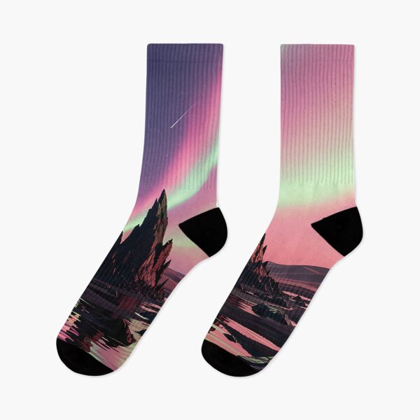 Item preview, Aurora of Eternal Shimmer: Mystical mountain peaks in a surreal world designed and sold by VoidVeilStudio.