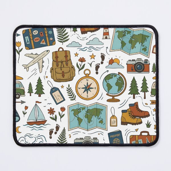 Item preview, Vintage Wanderlust Travel and Adventure Seamless Pattern designed and sold by Surojit Das.