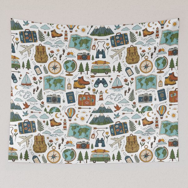 Item preview, Vintage Wanderlust Travel and Adventure Seamless Pattern designed and sold by Surojit Das.