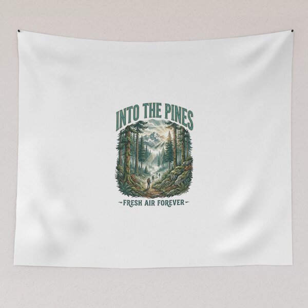 Item preview, Forest Hiking Into The Pines Vintage Mountain Nature Scene designed and sold by longngusuc.