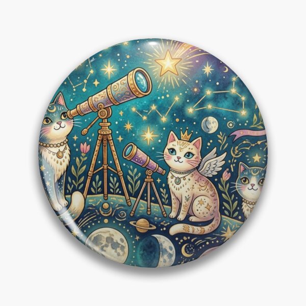 Item preview, Whimsical Cosmic Cats Observing Stars designed and sold by Iampoji.