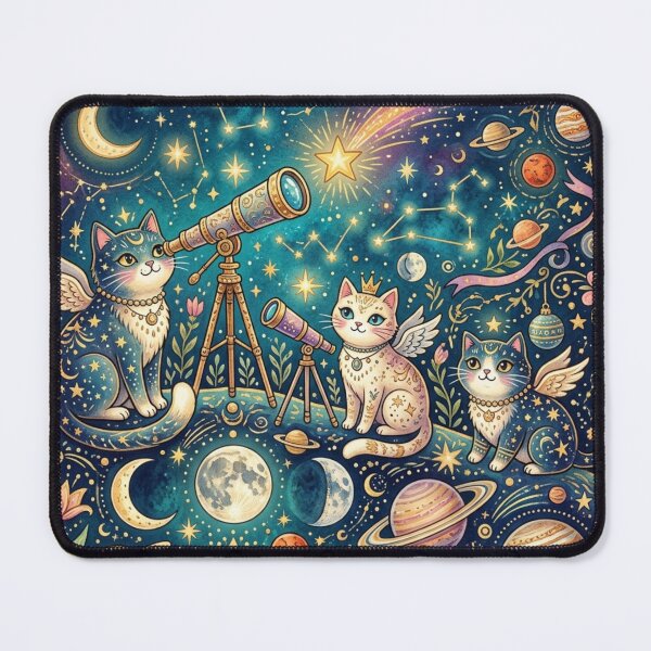 Item preview, Whimsical Cosmic Cats Observing Stars designed and sold by Iampoji.
