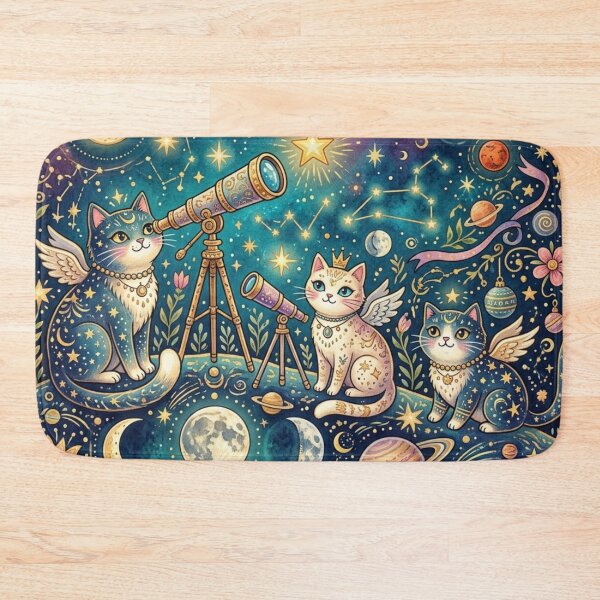 Item preview, Whimsical Cosmic Cats Observing Stars designed and sold by Iampoji.
