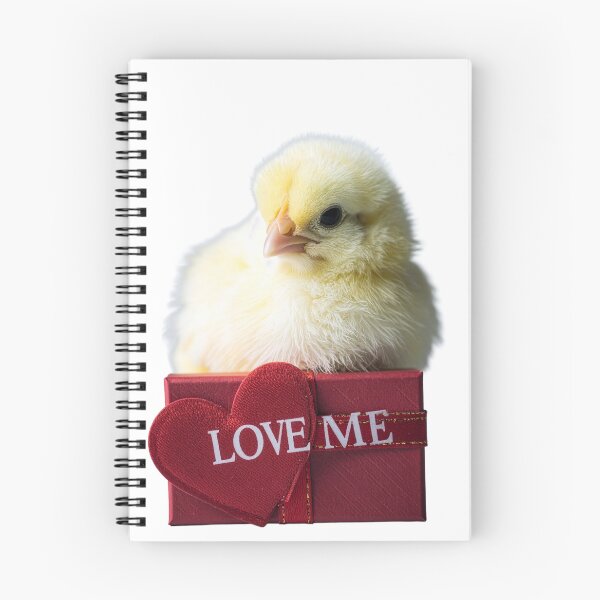Item preview, Crimson Gift Box Fluffy Yellow Chick Poster - Large Felt Heart Sticker Print - Whimsical Holiday Bird Art designed and sold by WildGentlemen.