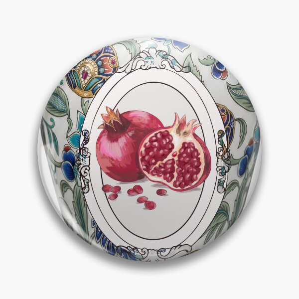 Item preview, Hand-Painted Pomegranate Motif Ceramic Vase designed and sold by Atlasoloji.