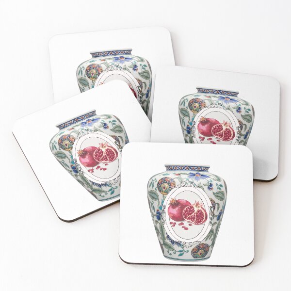 Item preview, Hand-Painted Pomegranate Motif Ceramic Vase designed and sold by Atlasoloji.