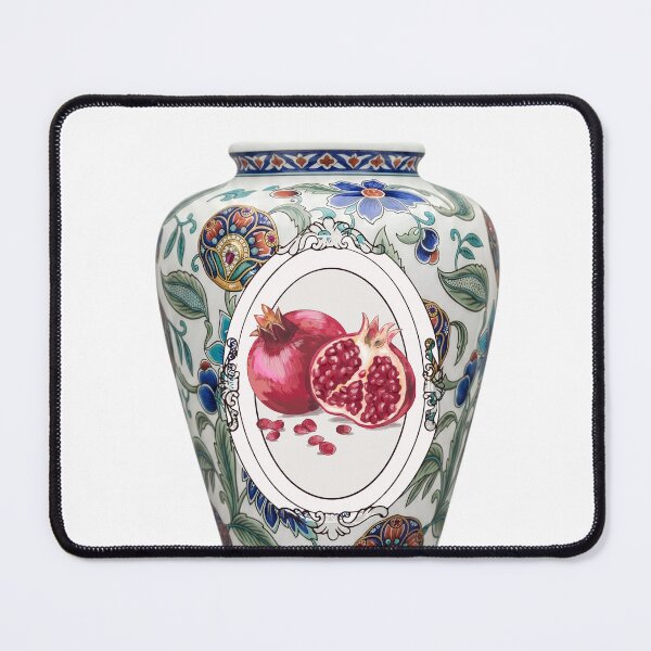Item preview, Hand-Painted Pomegranate Motif Ceramic Vase designed and sold by Atlasoloji.