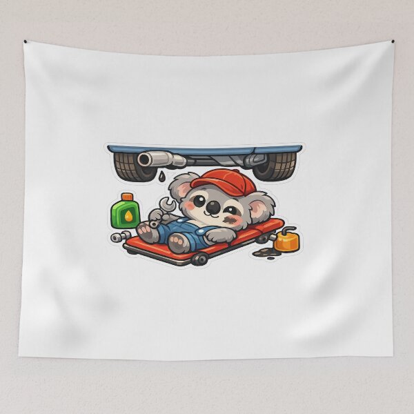 Item preview, Cute Lazy Sloth Mechanic Fixing Car Garage Humor designed and sold by MIROUZ2000.