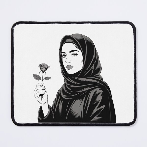 Item preview, Hijab Woman With Rose Graphic Art designed and sold by LukaRealm.
