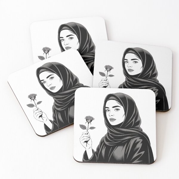 Item preview, Hijab Woman With Rose Graphic Art designed and sold by LukaRealm.