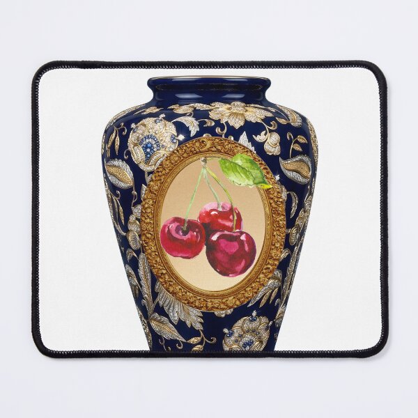Item preview, Luxury Navy Blue and Gold Cherry Design Ceramic Vase designed and sold by Atlasoloji.
