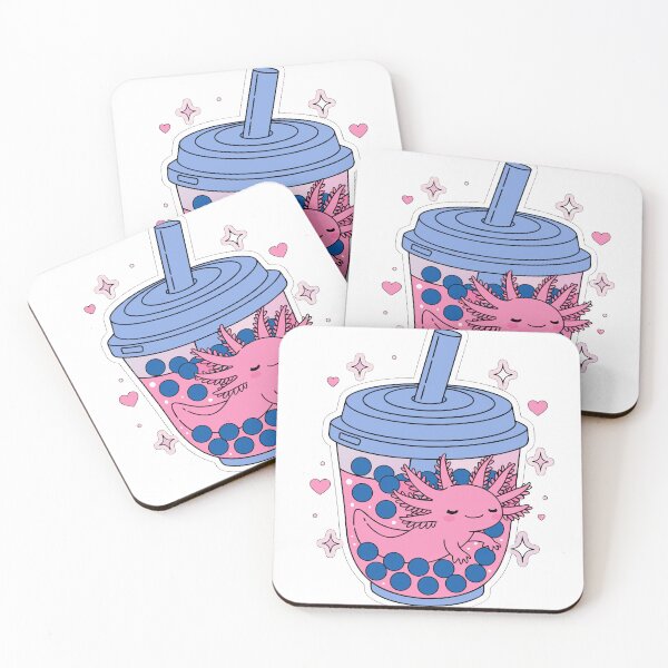 Item preview, Cute Bubble Tea Axolotl Sticker designed and sold by inkfusionhub99.