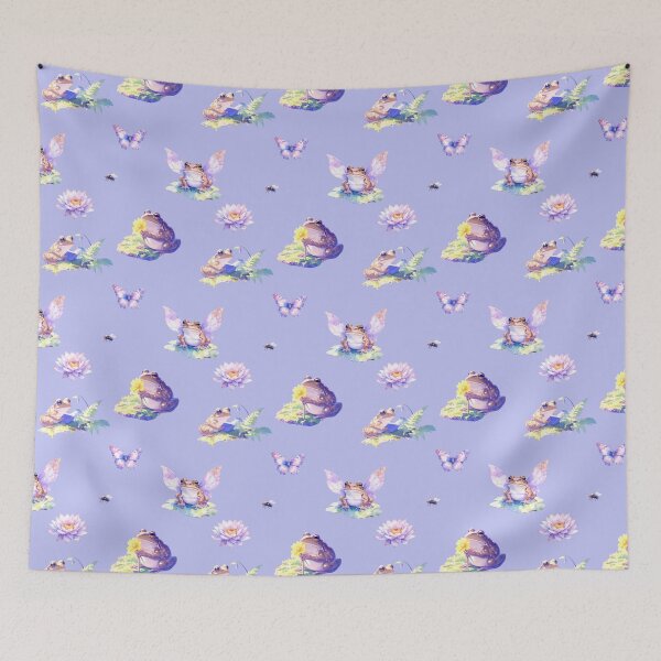 Item preview, Faecore Fairy Frog Pattern Lilac Pastel Ethereal Toad designed and sold by Englandbear.
