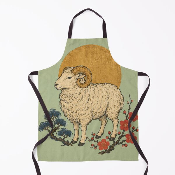 Item preview, Year of the Goat 2027 Japanese Zodiac - Sheep Ukiyo-e Woodblock Art designed and sold by Planthem.
