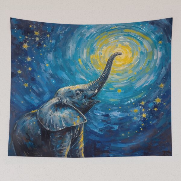 Item preview, Elephant in the Starry Night designed and sold by EschatonGarden.