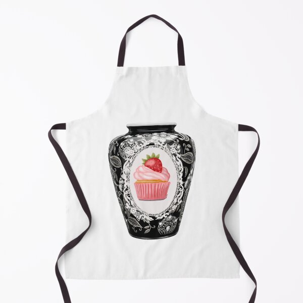 Item preview, Modern Black and White Strawberry Cupcake Art Vase designed and sold by Atlasoloji.