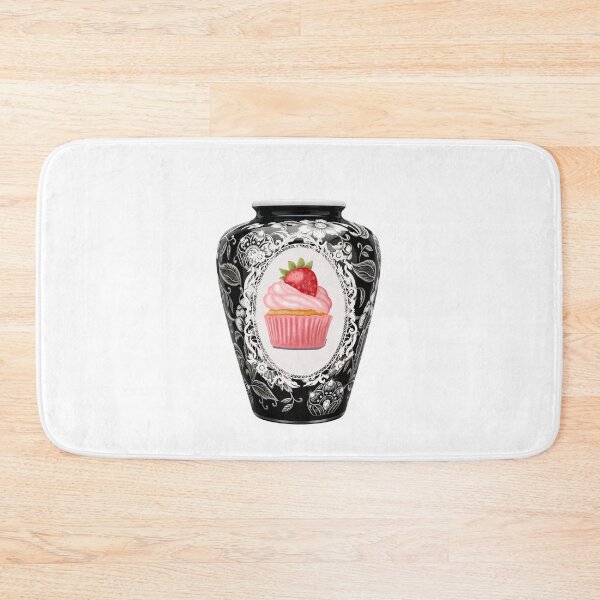 Item preview, Modern Black and White Strawberry Cupcake Art Vase designed and sold by Atlasoloji.