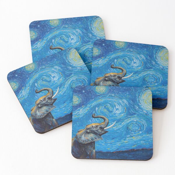 Item preview, Elephant Starry Night Stargazing in the Night Sky designed and sold by EschatonGarden.