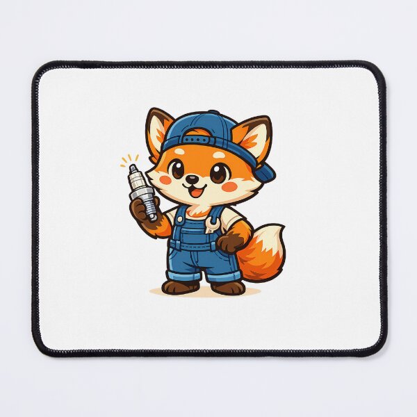 Item preview, Clever Fox Mechanic Holding Spark Plug Auto Art designed and sold by MIROUZ2000.