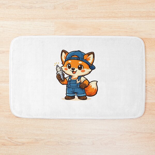 Item preview, Clever Fox Mechanic Holding Spark Plug Auto Art designed and sold by MIROUZ2000.