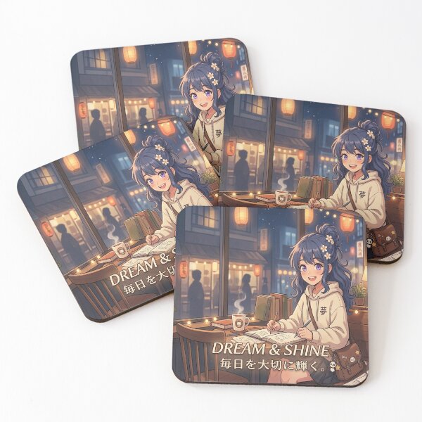 Item preview, Cozy Anime Girl Studying in Lo-Fi Cafe designed and sold by BlueMandarin.