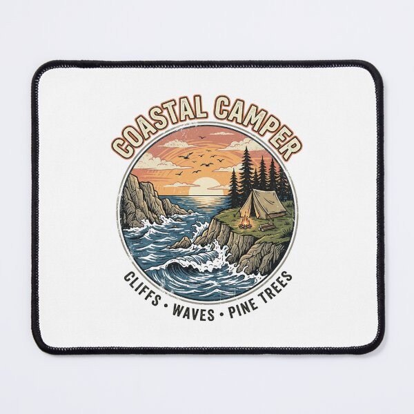 Item preview, Coastal Camper Vintage Ocean Sunset Beach Camping designed and sold by longngusuc.