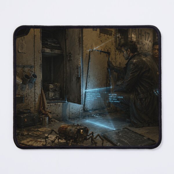 Item preview, Sci-Fi Noir Crime Scene Apartment | Dystopian Space Station Detective Art designed and sold by Element Horizon Studio.