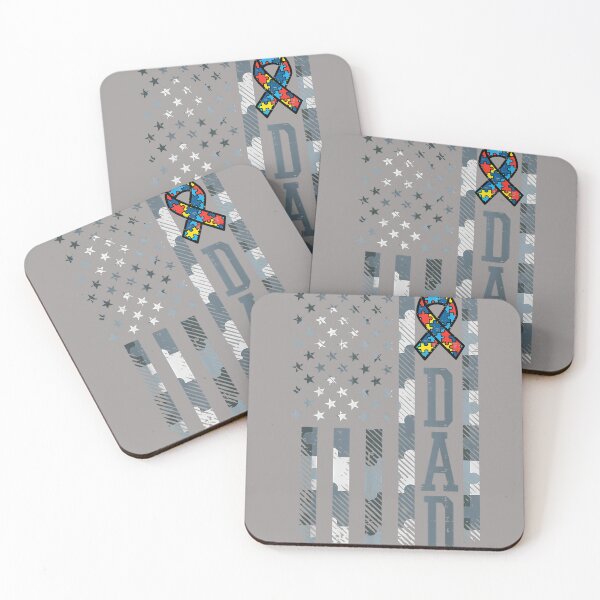 Item preview, Autism Ribbon US Flag Dad ASD Awareness Patriotic Papa Men designed and sold by KathieFaugh.
