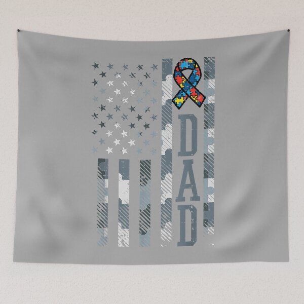 Item preview, Autism Ribbon US Flag Dad ASD Awareness Patriotic Papa Men designed and sold by KathieFaugh.