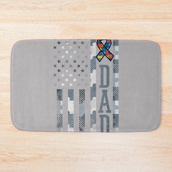 Item preview, Autism Ribbon US Flag Dad ASD Awareness Patriotic Papa Men designed and sold by KathieFaugh.