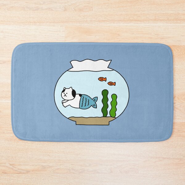 Item preview, a mermaid Cat in a fishbowl designed and sold by superbaechoo.