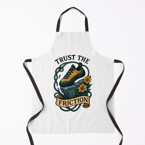 Item preview, Trust The Friction Retro Rock Climbing Tattoo Style designed and sold by MerchVersum.