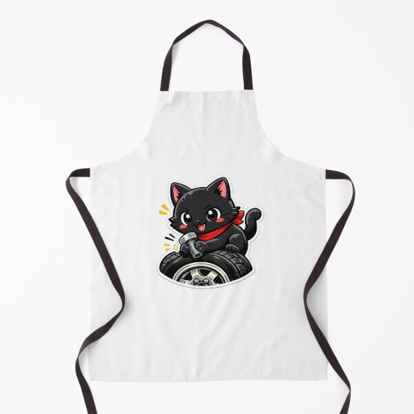 Item preview, Cute Black Cat Mechanic Playing With Car Tire designed and sold by MIROUZ2000.