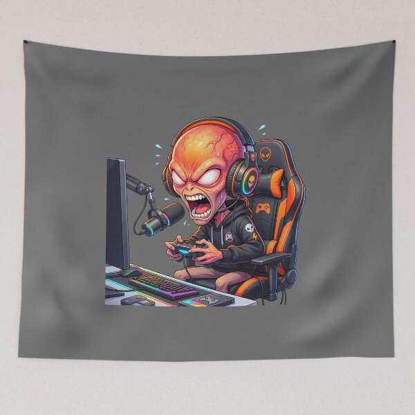Item preview, Funny Angry Alien Gamer Rage Quit Gaming designed and sold by Sunkhung.