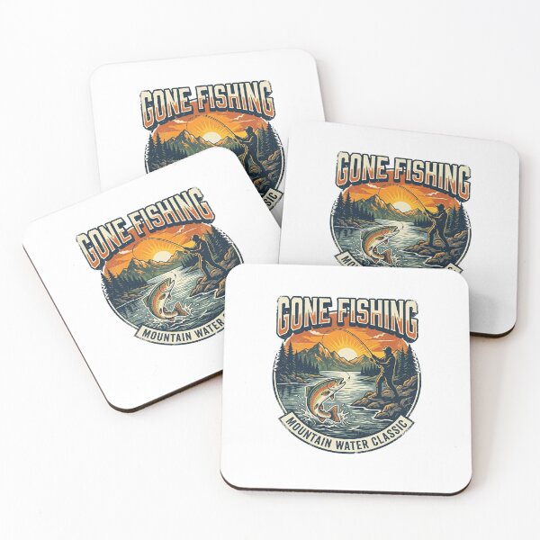 Item preview, Fishing Lover Retro Mountain Water Classic Sunset Scene designed and sold by longngusuc.