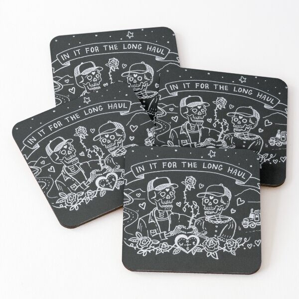 Item preview, In It For The Long Haul – Skeleton Trucker Love Illustration designed and sold by Cass Harker Studio.