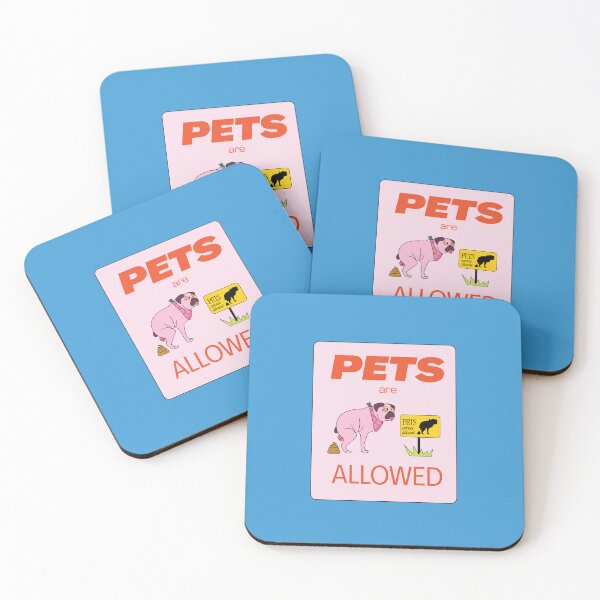 Item preview, Funny Pets Are Allowed Sign with Cartoon Pug Dog, Humorous Vector Illustration designed and sold by Gelyane.