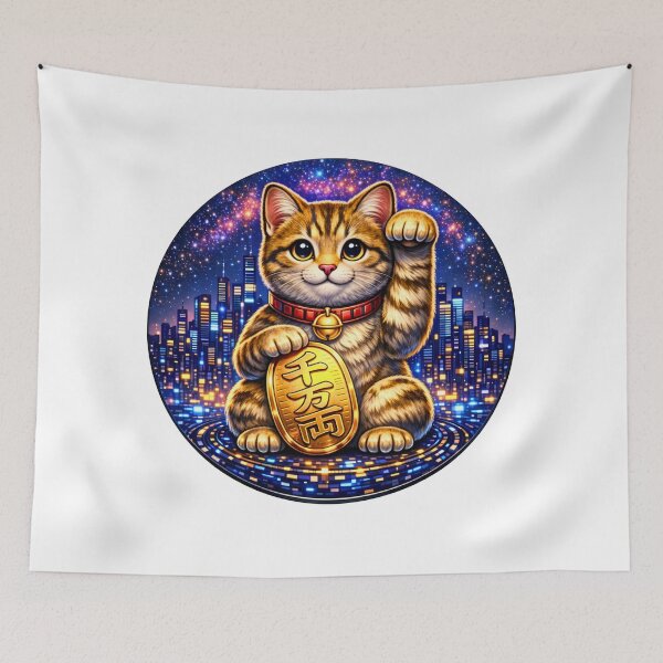 Item preview, #4 Brown Tabby Cyber Maneki Neko | Fortune System designed and sold by FUJIYAMA-JAPAN-WORKS.