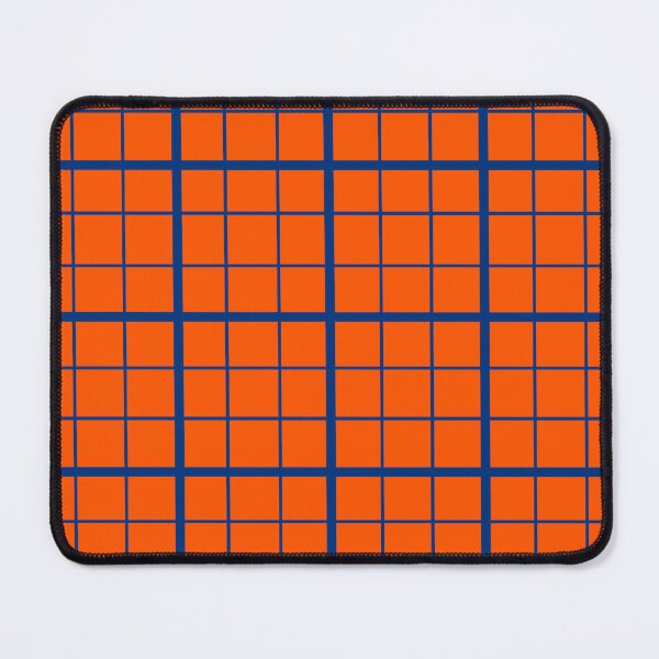 Item preview, Blue On Orange Grid Windowpane Check Design designed and sold by PatternTitan.