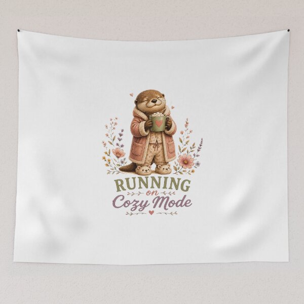 Item preview, Running on Cozy Mode – Cute Otter Cozy Life Illustration designed and sold by Naturalite19.