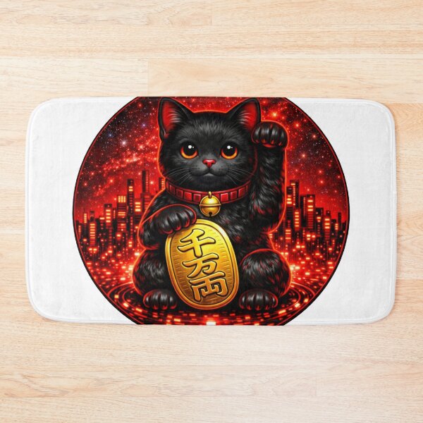 Item preview, #5 Black Cat Cyber Maneki Neko | Fortune System designed and sold by FUJIYAMA-JAPAN-WORKS.