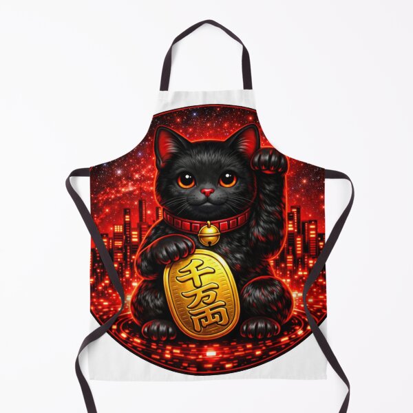 Item preview, #5 Black Cat Cyber Maneki Neko | Fortune System designed and sold by FUJIYAMA-JAPAN-WORKS.