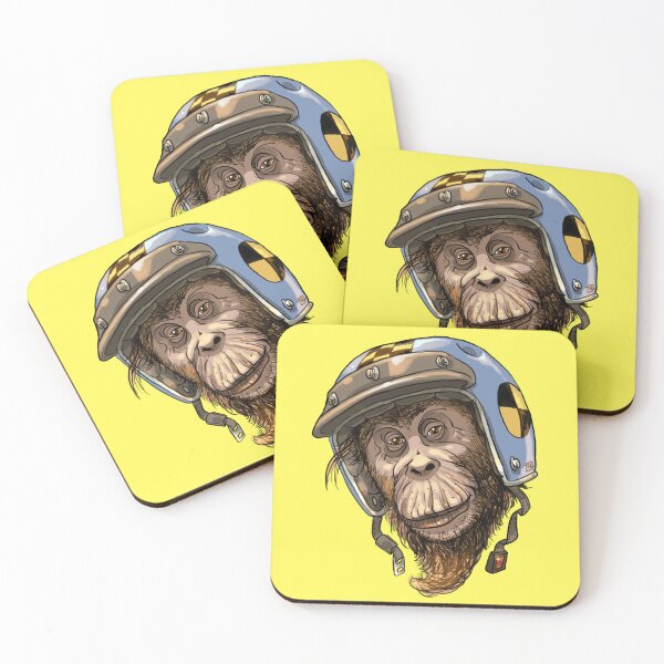 Item preview, Crash Test Monkey - Funny Helmet Chimp art designed and sold by L'atelier de Grôchat.